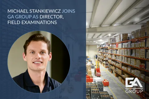 Michael Stankiewicz joins GA Group as Director of Field Examinations with a warehouse background image.