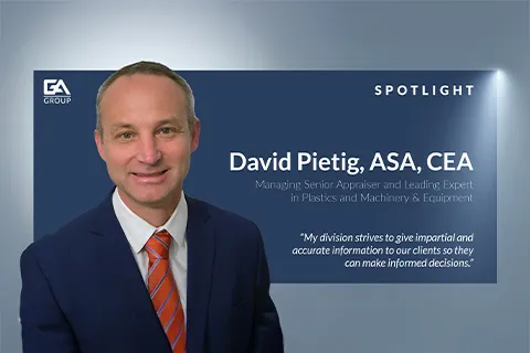 Professional portrait of David Pietig, Managing Senior Appraiser and expert in plastics and machinery appraisal.