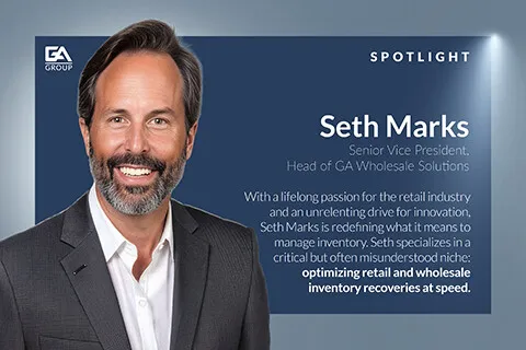 Portrait of Seth Marks, Senior VP at GA Group, highlighting his expertise in retail and wholesale inventory optimization.