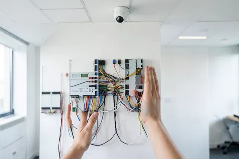 Can you handle both our cybersecurity needs and the physical office technology like cabling, cameras, and conference room infrastructure?