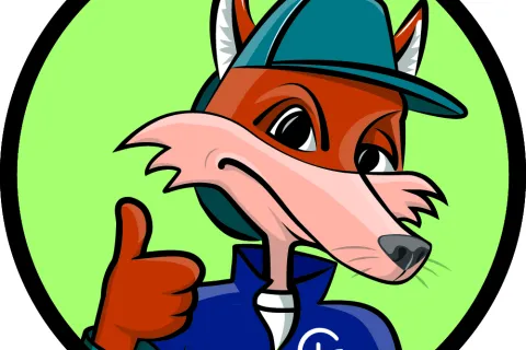 a cartoon of a fox