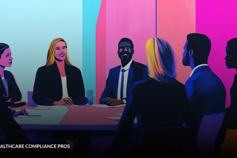 a group of people sitting around a table