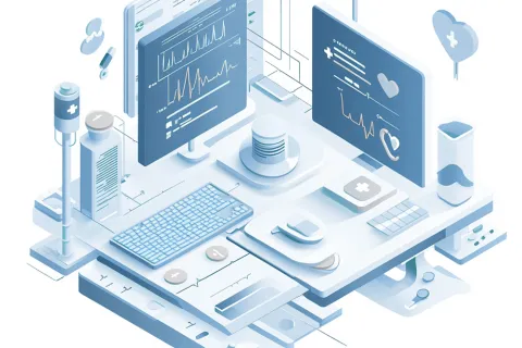 a white lab with a computer