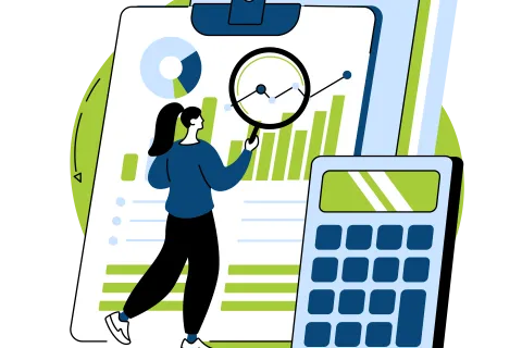 a person standing in front of a computer screen