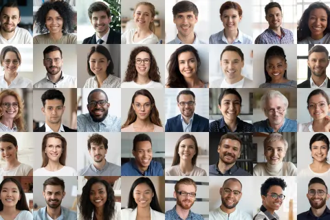 a collage of diverse people, diversity and cultural competency