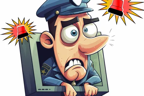 security guard caught snooping cartoon