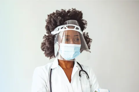 a person wearing a mask