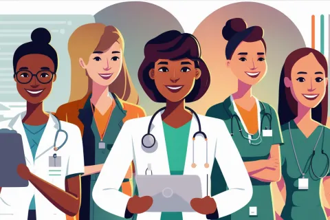 HIPAA covered entities, business associates, doctors, nurses, holding laptops