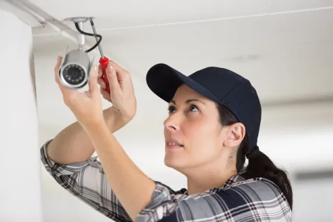 a person holding a camera