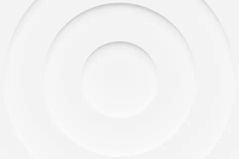 White concentric circles with soft shadows creating a 3D layered abstract design