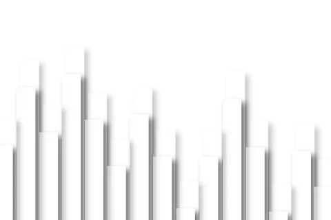 3D white bar chart with varying heights and shadows on a black background