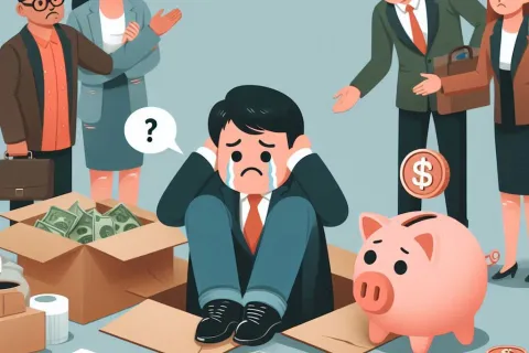 an illustration of a man crying