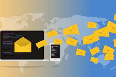 a graphic of envelopes