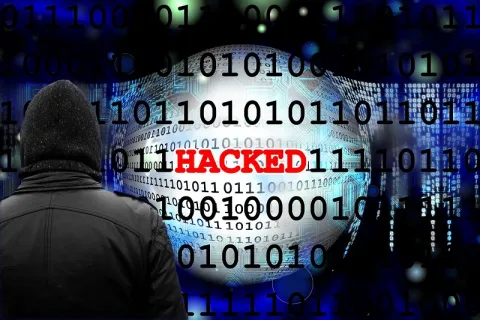 a hacker with binary numbers