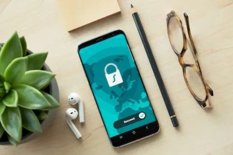 a cell phone and plant