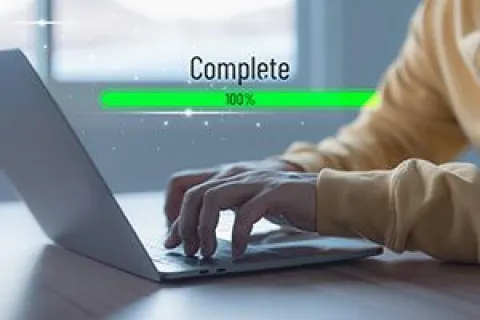 a person using a laptop