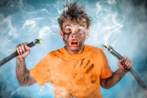 a man being electrocuted