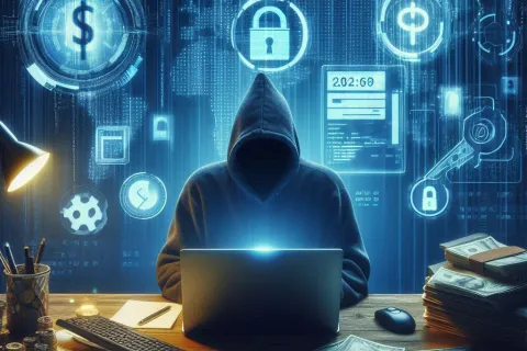 a hacker in front of a computer