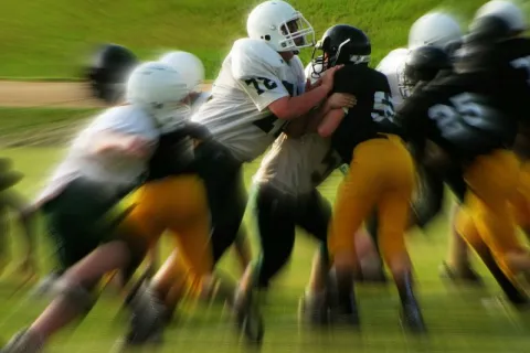 men playing american football