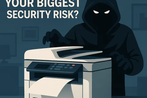 a man in a black mask using a computer