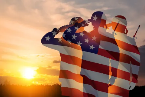 a flag with a flag in the background