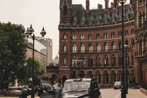 a car parked on a street