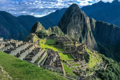 a stone wall on a mountain