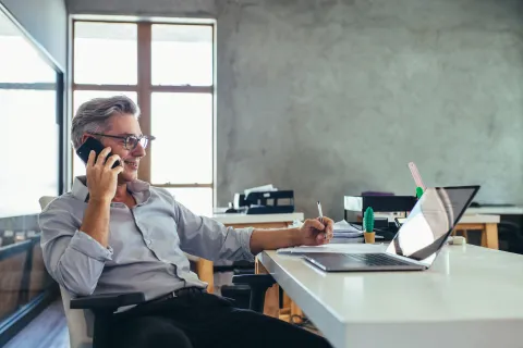 a person talking on a cell phone