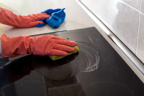 a person holding a sponge