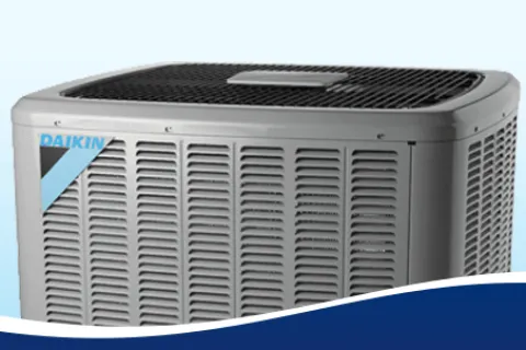 A Daikin outdoor HVAC unit featuring a sleek design and efficient cooling technology.