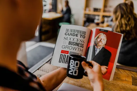 a person reading a book