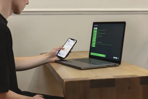 a person using a laptop