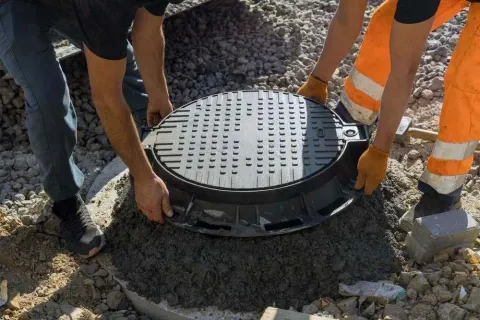 a tennis racket on a stone