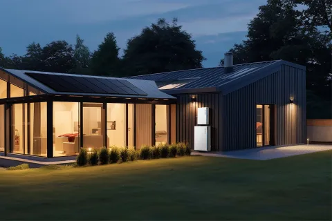 a house with a lawn