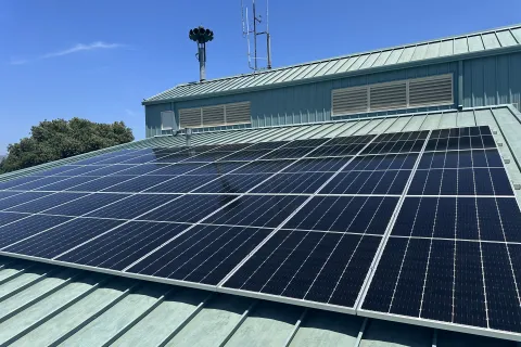 solar panels on a roof
