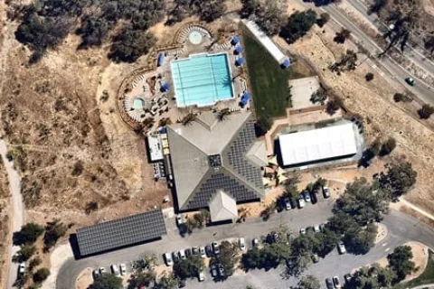 aerial view of a building