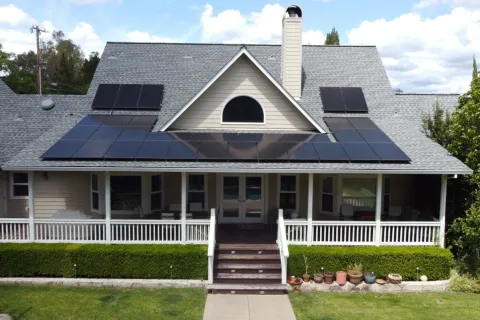 a house with a large front yard