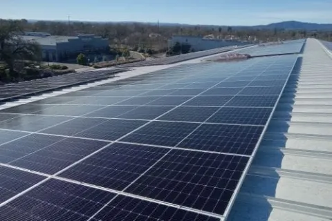 solar panels on a roof