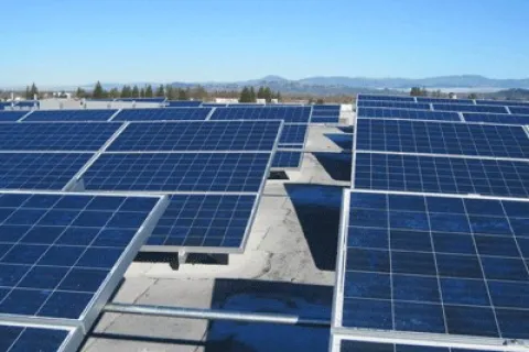 solar panels on a roof