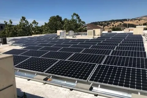 solar panels on a roof