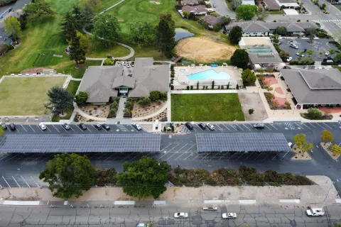 aerial view of a large building