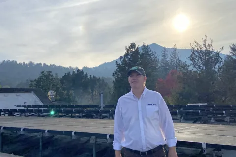 a man standing on a deck