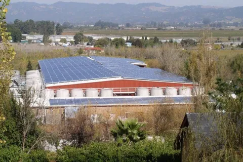 a building with a red roof