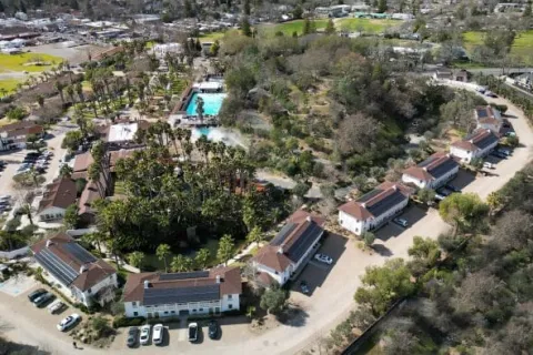 aerial view of a neighborhood