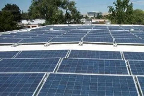 solar panels on a roof