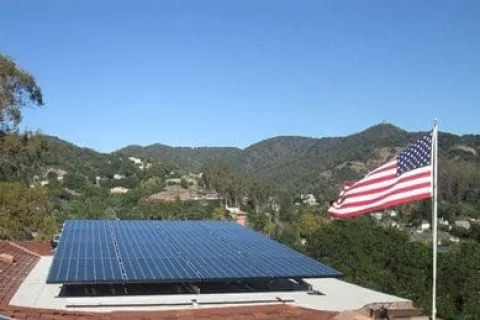 a solar panel on a roof