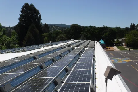 solar panels on a roof