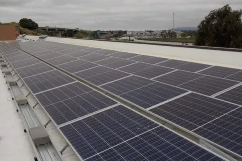 solar panels on a roof