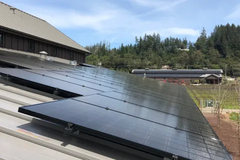 a large solar panel on a roof