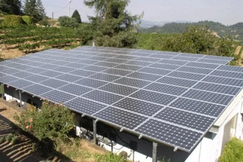 a solar panel on a roof